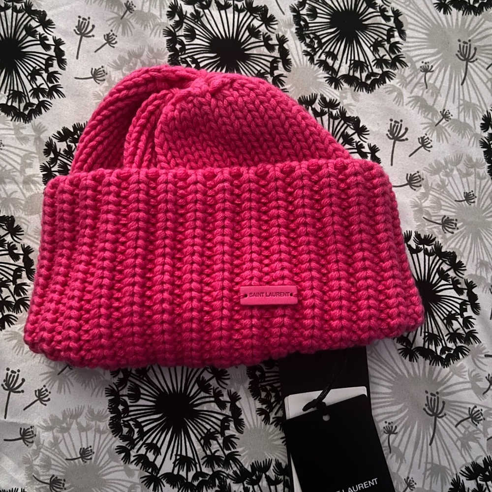 Saint Laurent Pink Beanie